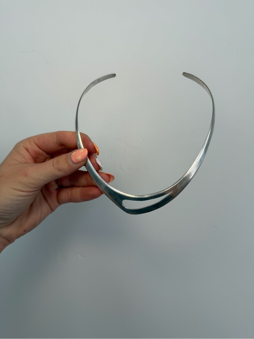Vintage Mexico Sterling Silver Modernist Collar Torque Necklace 32g